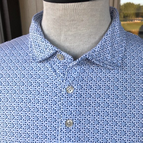 Peter Millar Other - PETER MILLAR Pima Cotton Men's Geometric Design Polo Shirt - Sz XL
